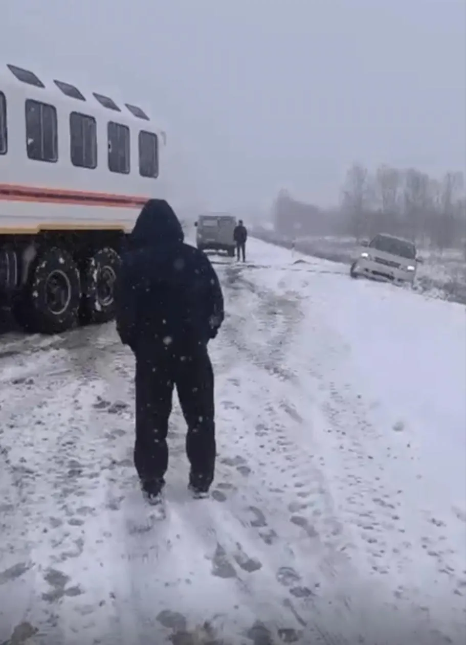 На трассе под Темиртау спасатели помогли семье с детьми